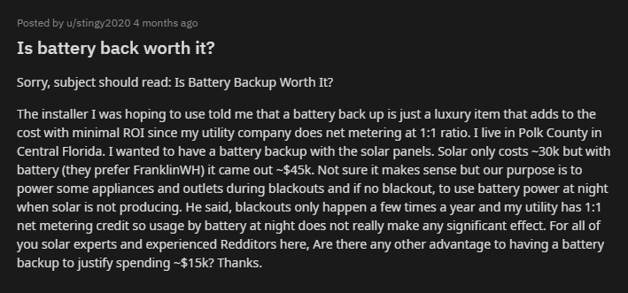 reddit question about solar panels