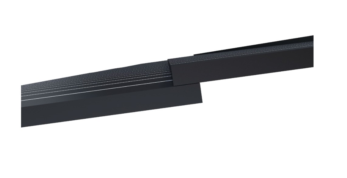 Close-up view of Solaria's unique shingle solar cells.